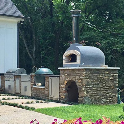 4. Outdoor Pizza Oven with Brick Arch and chimney