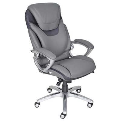 4. Serta Light Grey Wellness and Air Health Office Chair