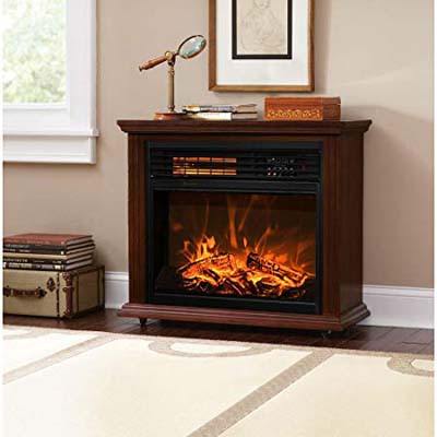 4. XtremepowerUS Quartz Infrared Walnut Electric Fireplace