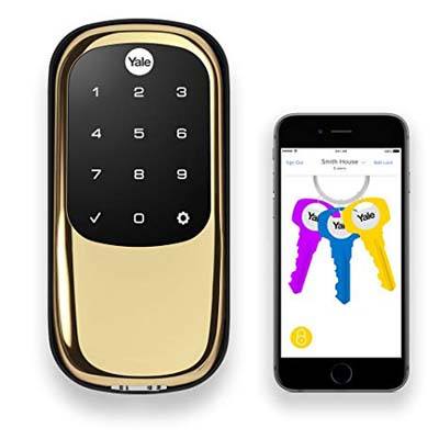 8. Yale Assure Lock with Bluetooth and Z Wave Polished Brass