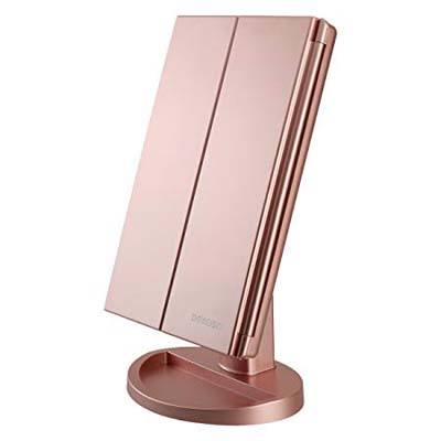 4. RICHEN DeWEISN Tri-Fold Lighted Vanity Makeup Mirror