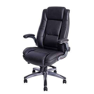 7. Kadirya Flip-Up Arms Bonded Leather Office Chair