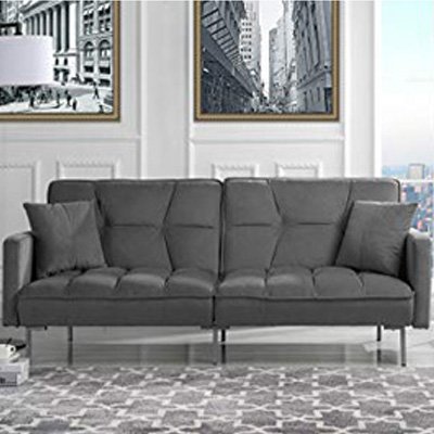 8. Modern Tufted Split-back Living Room Futon