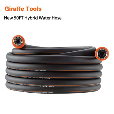 9. Garden Water Hose Hybrid 5/8-Inch, 50 Feet Lightweight Flexible Hose by Giraffe