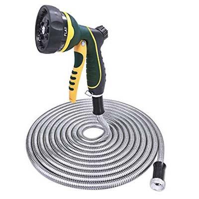 6. The FitLife Stainless Steel Metal Garden Hose