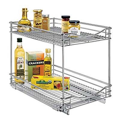 3. Lynk Professional Sliding Under Cabinet Chrome Organizer - 2 tier