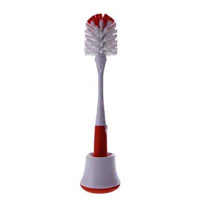 7. OXO Tot Baby Bottle Brush with Stand, Orange