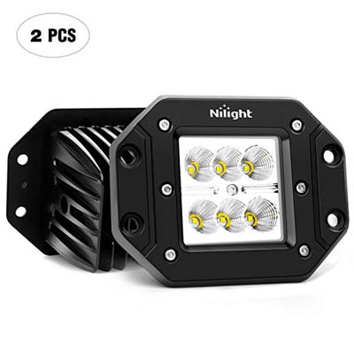 2. Nilight 2PCs 18W Flood LED Driving Lights
