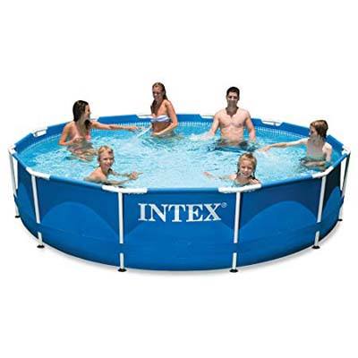 1. Intex 12ft, 30-Inch Metal Frame Pool Set