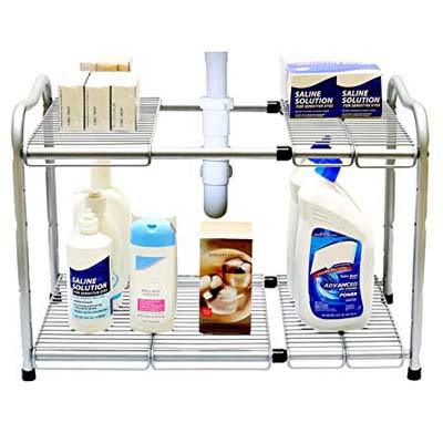 8. DecoBros Under Sink Shelf Organizer, Silver