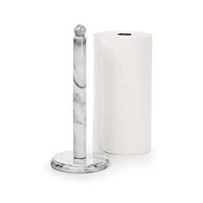 4. RSVP International White Marble Standing Towel Holder