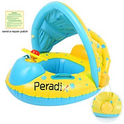 1. Peradix Inflatable Float with Canopy for Toddlers