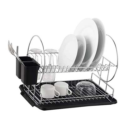 3. Neat-O Deluxe Steel Dish Rack (Black II)