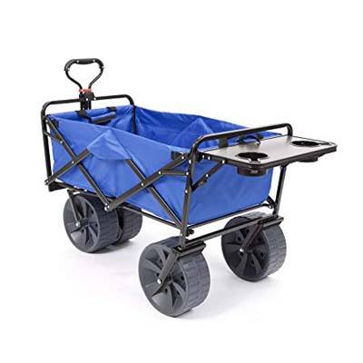 8. Mac Sports Heavy Duty Collapsible All-Terrain Wagon Beach with Table-Blue