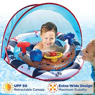 3. SwimSchool Lil’ Mariner, UFP50 Inflatable Pool Float, Blue