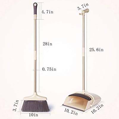 3. Hoga 2-Piece Upright Standing Broom & Dustpan Set