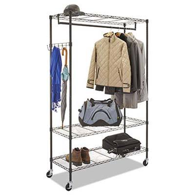 4. Alera Wire Shelving Black Garment Rack