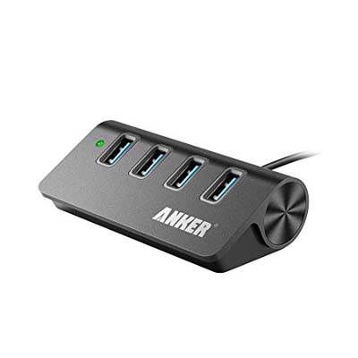 6. Anker 4-Port USB 3.0 Portable Aluminum Hub