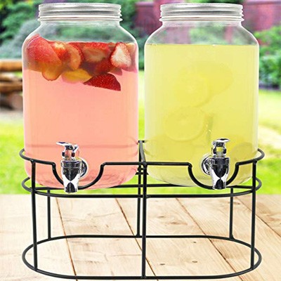 7. Estilo 1 gallon Glass Mason Jar Double Beverage Dispenser