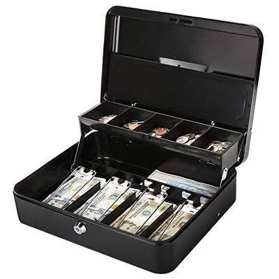 5. Jssmst Metal Cash Box with Lock