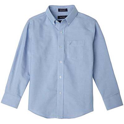 3. Nautica Big Boys Solid Long Sleeve Button Down Shirt