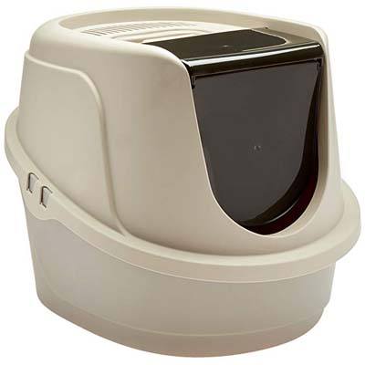 6. AmazonBasics Hooded Cat Litter Box