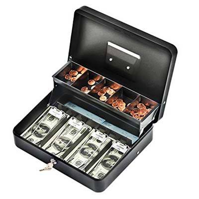 9. Infun Durable Cash Box