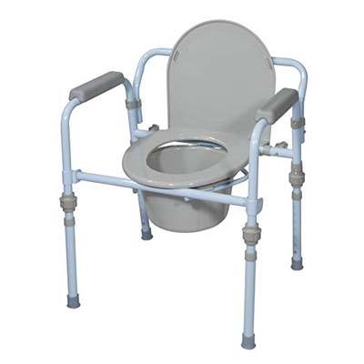 2. Drive Medical Bedside Commode Seat with Commode Bucket and Splash Guard