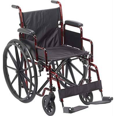 8. Drive Medical Rebel Lightweight Wheelchair – Red