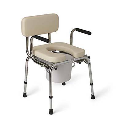 4. Medline Padded Drop-Arm Commode