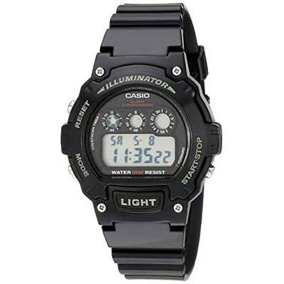 7. Casio Kids Classic Digital Black Watch (W-214HC-1AVCF)