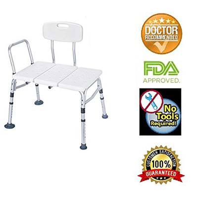 8. HEALTHLINE Tub Transfer Bench for Elderly and Disabled