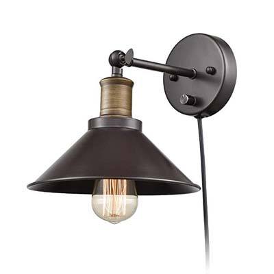 4. CLAXY Hardwired & Plug-in Wall Sconce Light, 1 Light