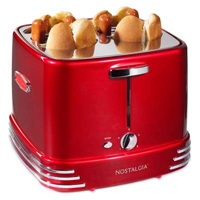 7. Nostalgia Four Dogs and Buns Pop-Up Toaster (RHDT800RETRORED)
