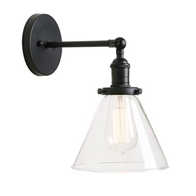 10. Permo 1-Light Wall Lamp with Clear Glass Shade