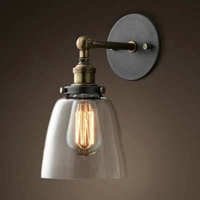 10. Lixada Vintage Glass Wall Bedroom Lamps E26/E27 Base