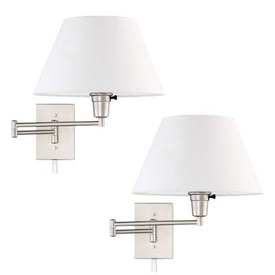 1. Kira Home Cambridge 13” Swing Arm Wall Lamp, 2-Pack