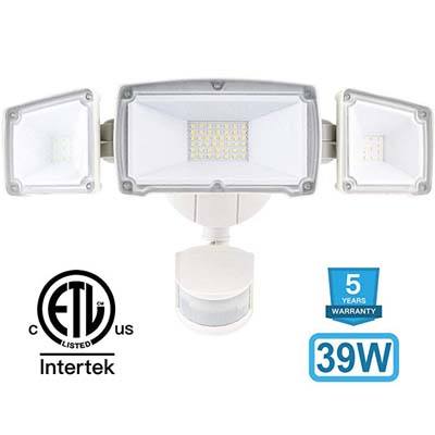 9. Amico 39W 3 Head LED Security-Lights Motion Outdoor