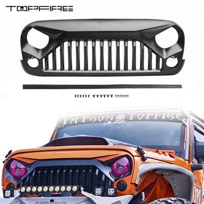 7. TOPFIRE FG-JK07 Matte Black FRONT GRILLE