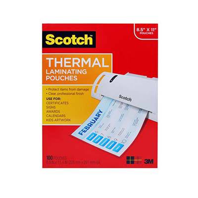 3. Scotch Thermal Laminating Pouches, 8.9 x 11.4-Inches, 3 mil thick (TP3854-100)