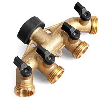 3. Glorden Brass 4-Way Hose Manifold and Hose Splitter