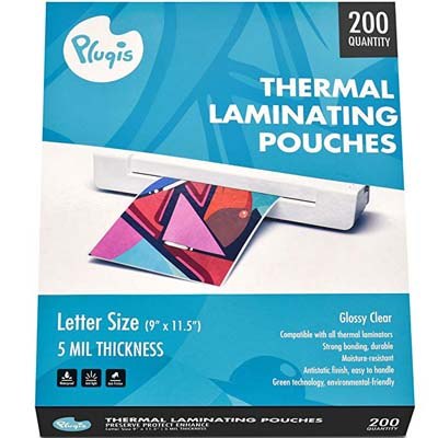 10. Pluqis 9” x 11.5” Thermal Laminating Pouches