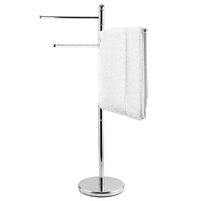 8. MyGift Freestanding Stainless Steel Towel Rack Stand