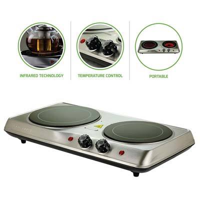 8. Ovente BGI102S Double Infrared Countertop Burners