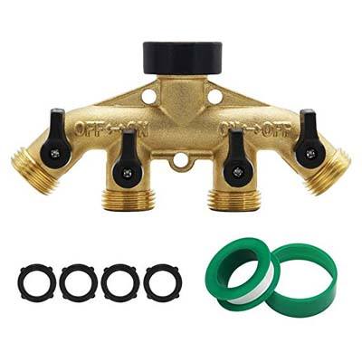 5. Maggift 4-Way Brass Hose Splitter