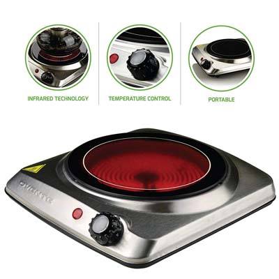 8. Ovente Single Infrared Burner with Temperature Control