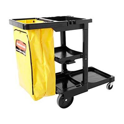 2. Rubbermaid Commercial Traditional Janitorial 3-Shelf Cart