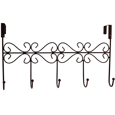 7. Obmwang Over-The-Door 5 Hook Rack