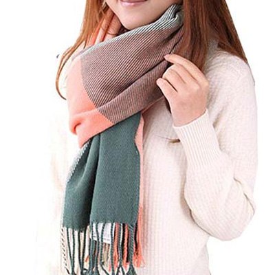 10. Loritta Fashion Long Plaid Scarf